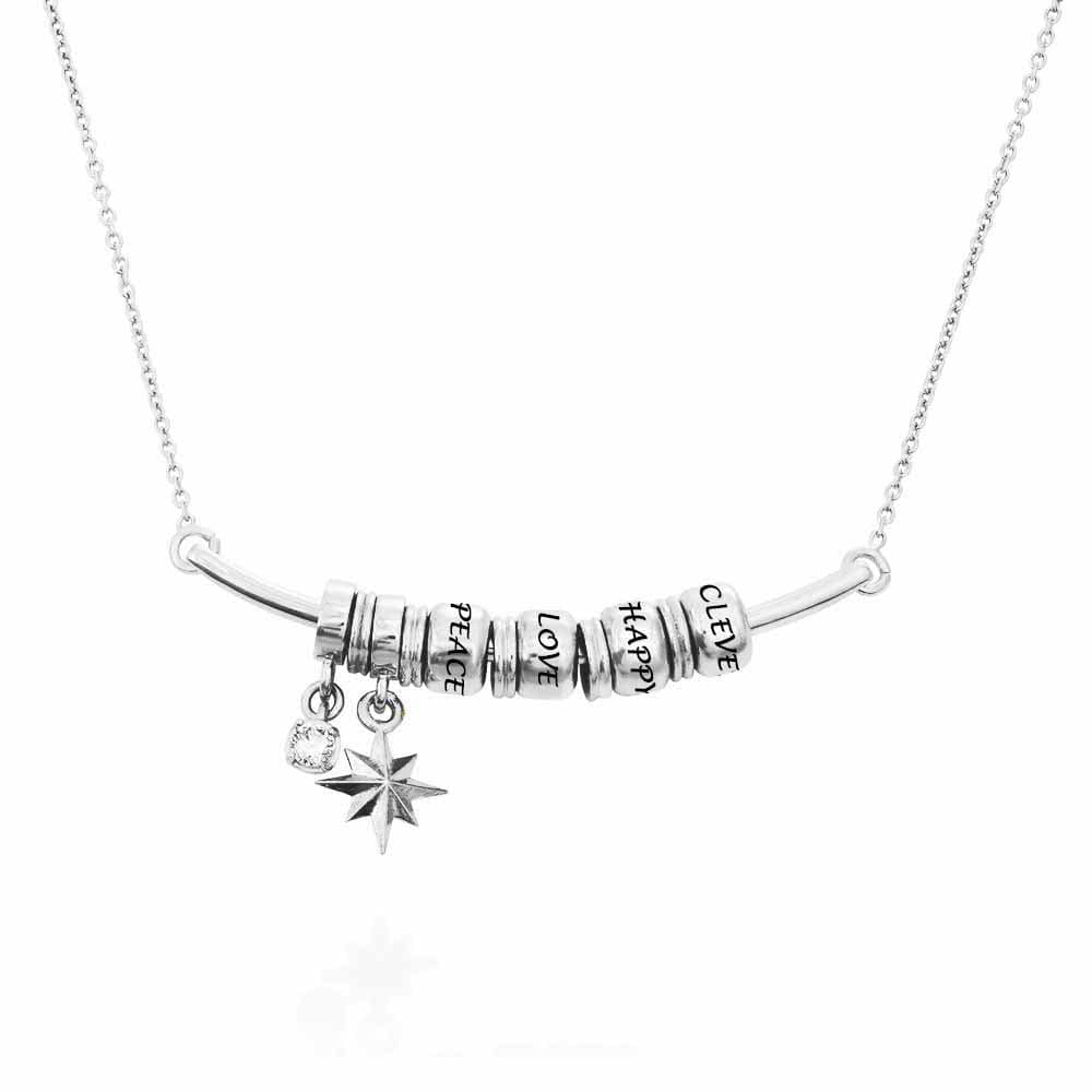 Custom Text Polaris bar Necklace Personalized Silver Name Necklace
