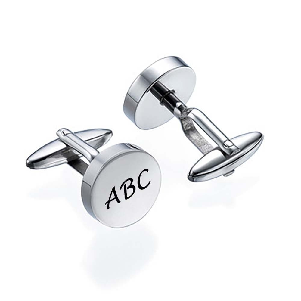 Personalized Jewelry Letter Cufflinks Custom Round Letter Copper Cufflinks