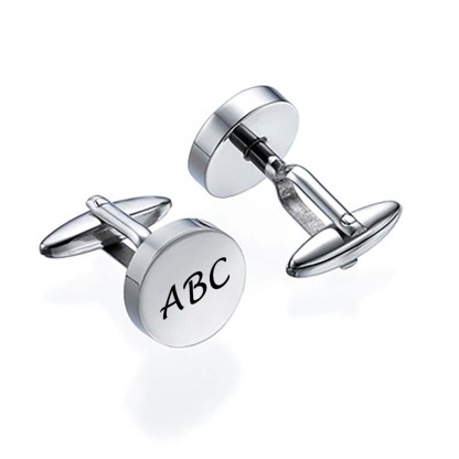 Personalized Jewelry Letter Cufflinks Custom Round Letter Copper Cufflinks