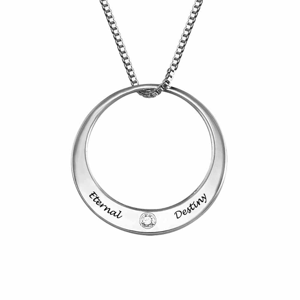 Custom Text Round Necklace Personalized Name Necklace Jewelry Design