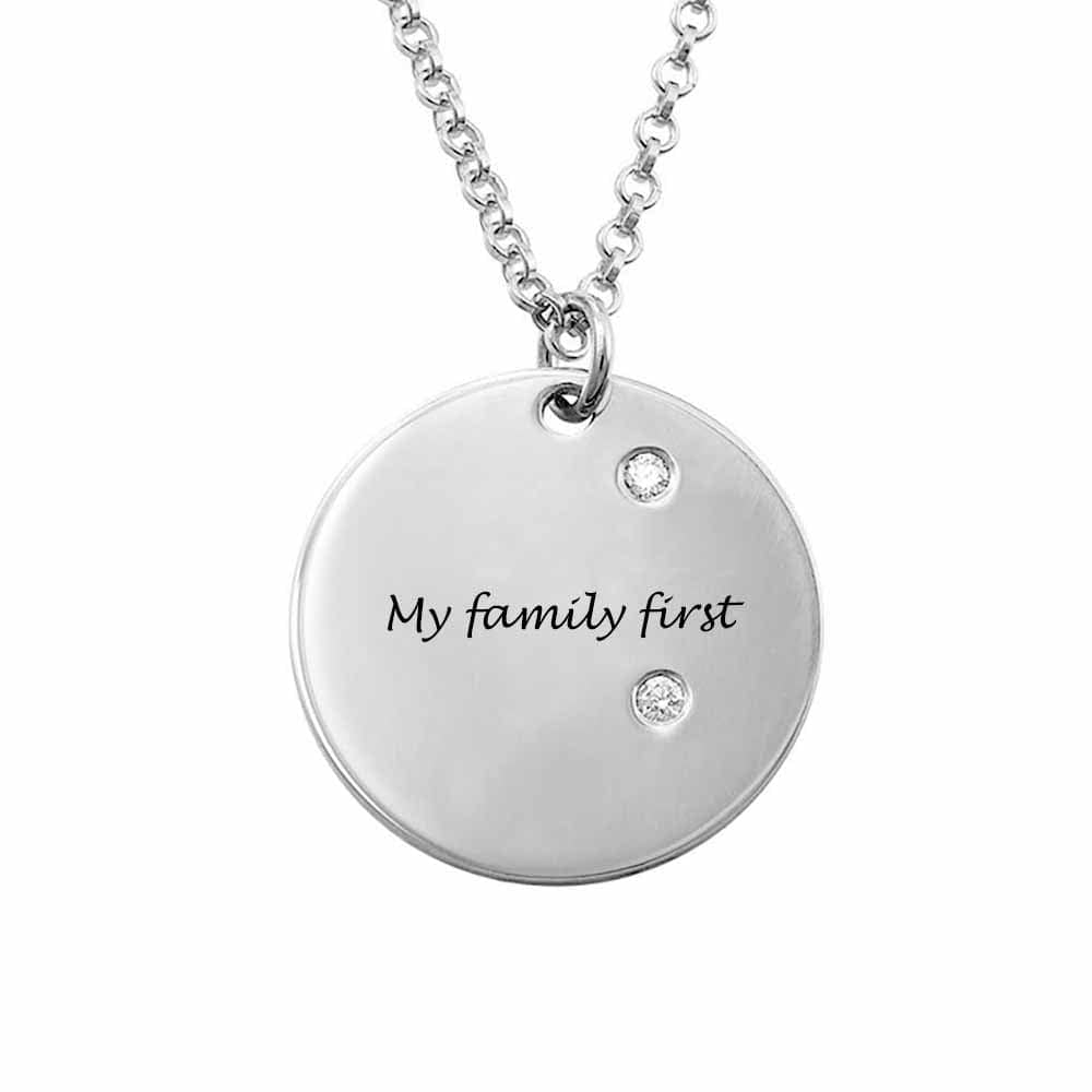 Custom Text Wafer Necklace Personalized Name Necklace Jewelry Design
