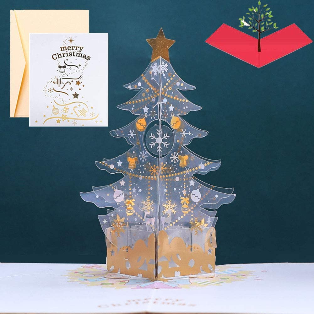 Custom Christmas Tree 3D Pop Up Greeting Cards - YesCustom
