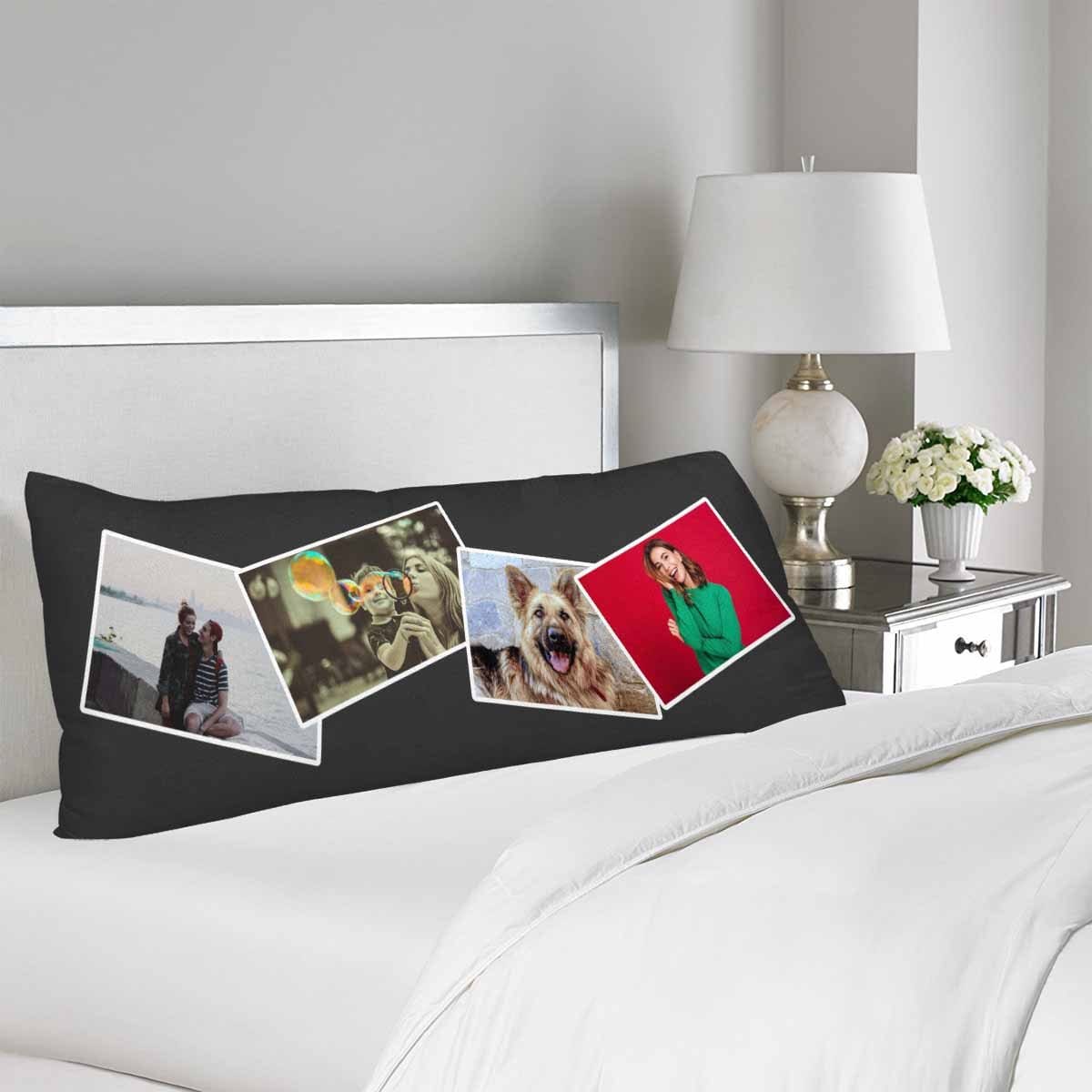 Custom Photo Black Body Pillow Cover Design Body Pillow Case with Picture 20"x54"