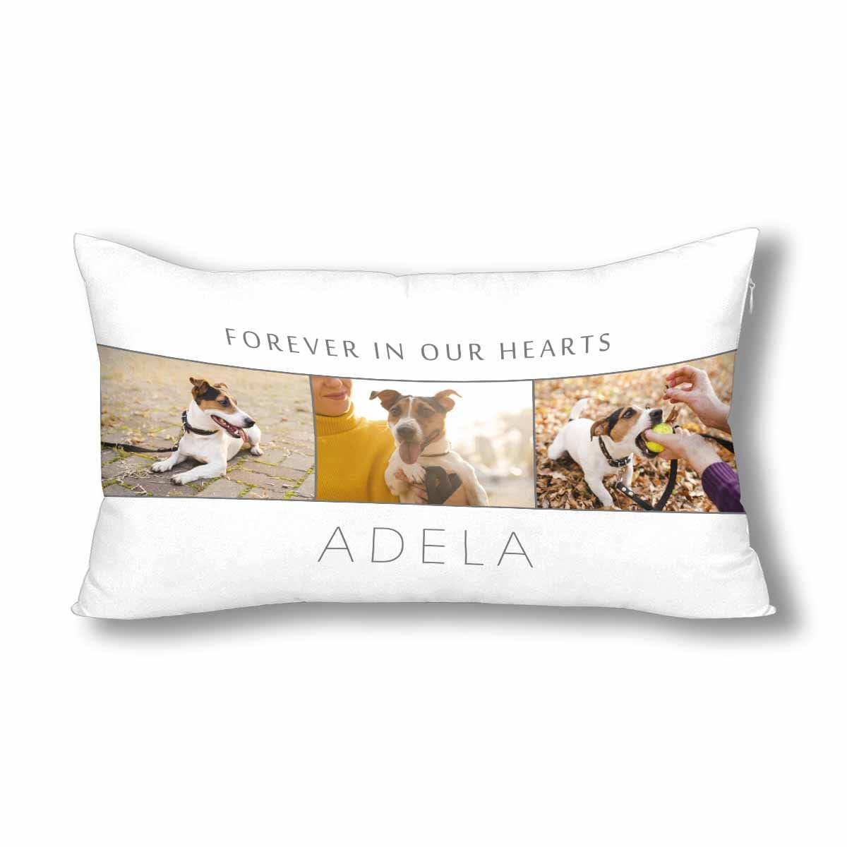 Custom Photo&Name Forever Heart Pillow Case Personalized Photo Dog Pillow Cover