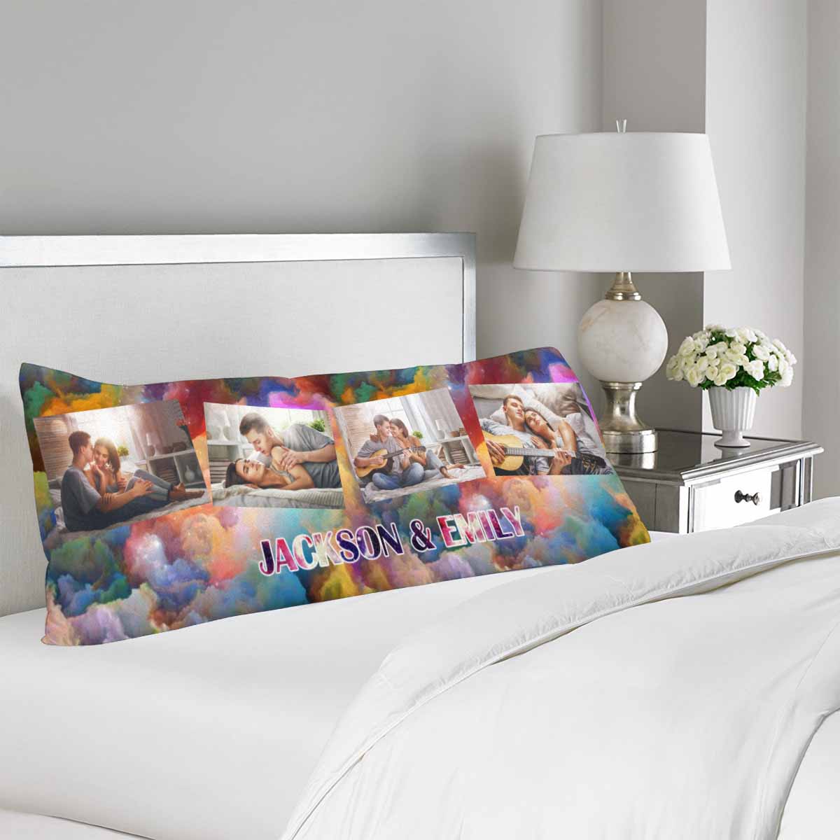 Custom Photo&Name Stars Plus Body Pillow Cover Design Picture Body Pillow Case 20"x54"