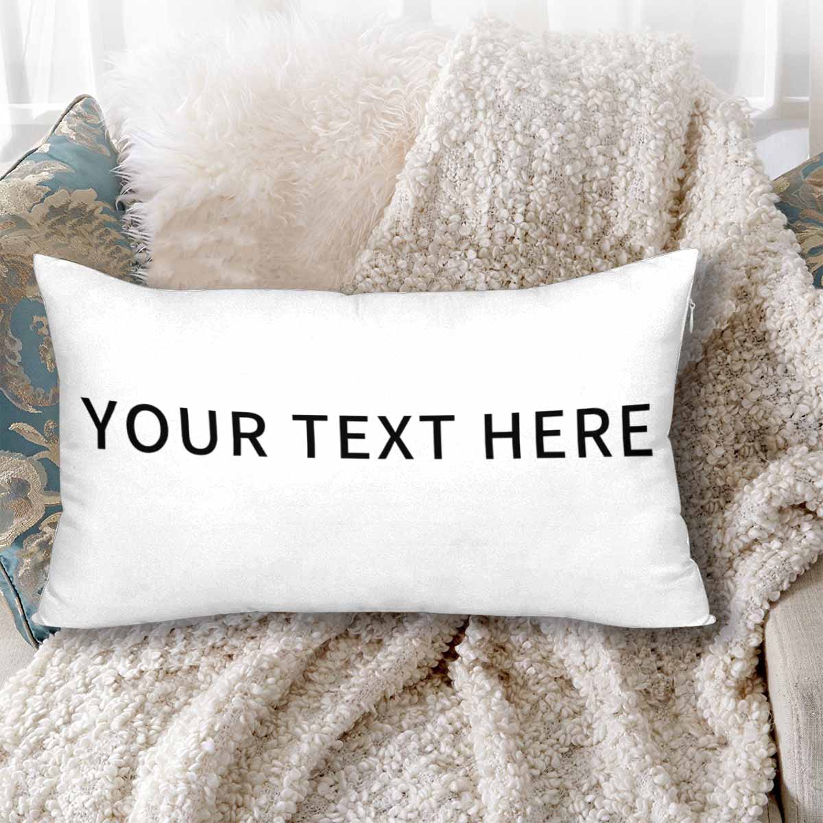 Custom Text White Pillow Case Personalized Pillow Cover