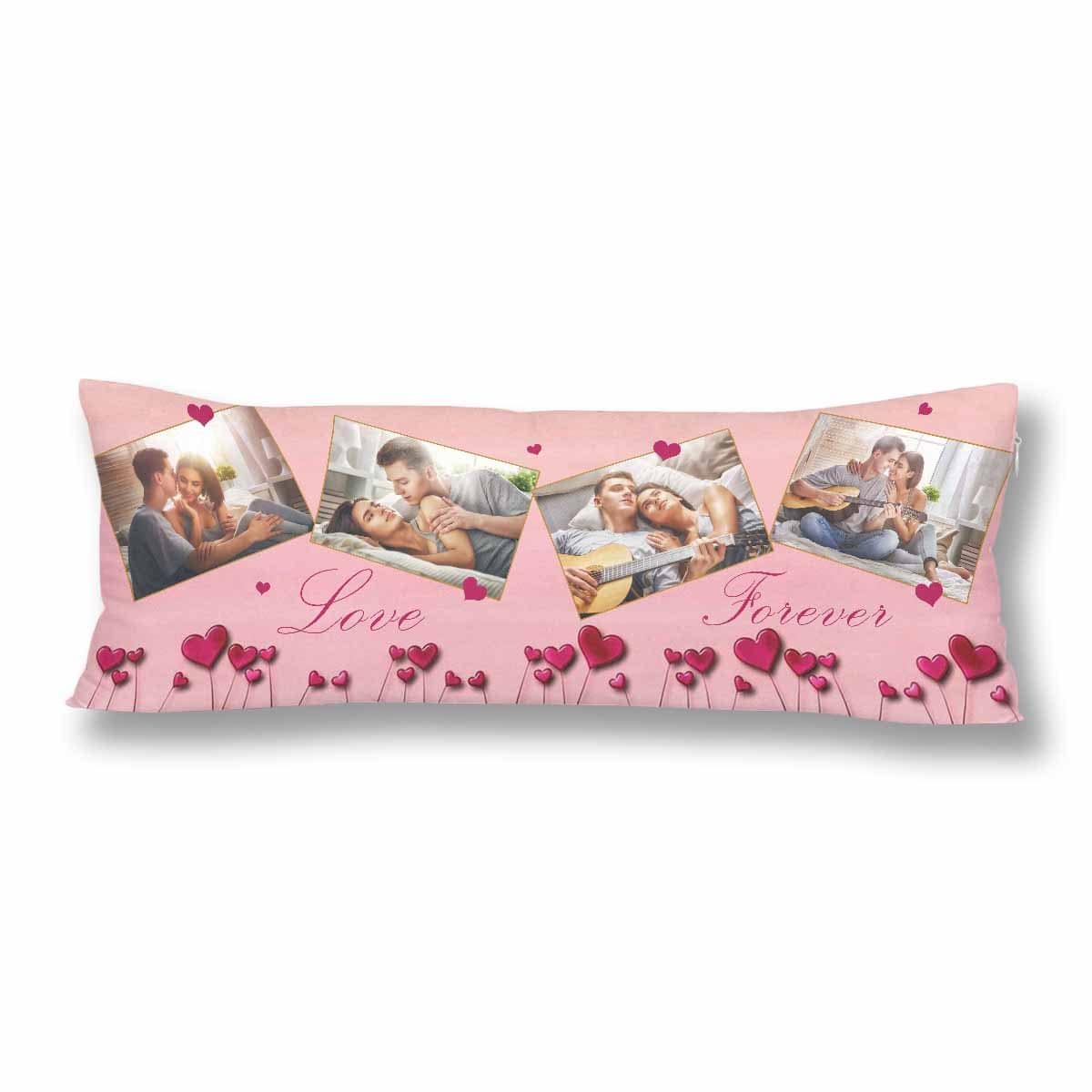 Design Body Pillow Cover with Own Picture Custom Photo Pink Love Body Pillow Case 20"x54"