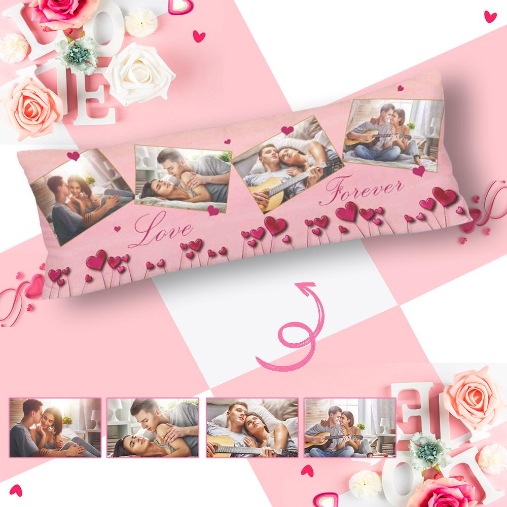 Design Body Pillow Cover with Own Picture Custom Photo Pink Love Body Pillow Case 20"x54"