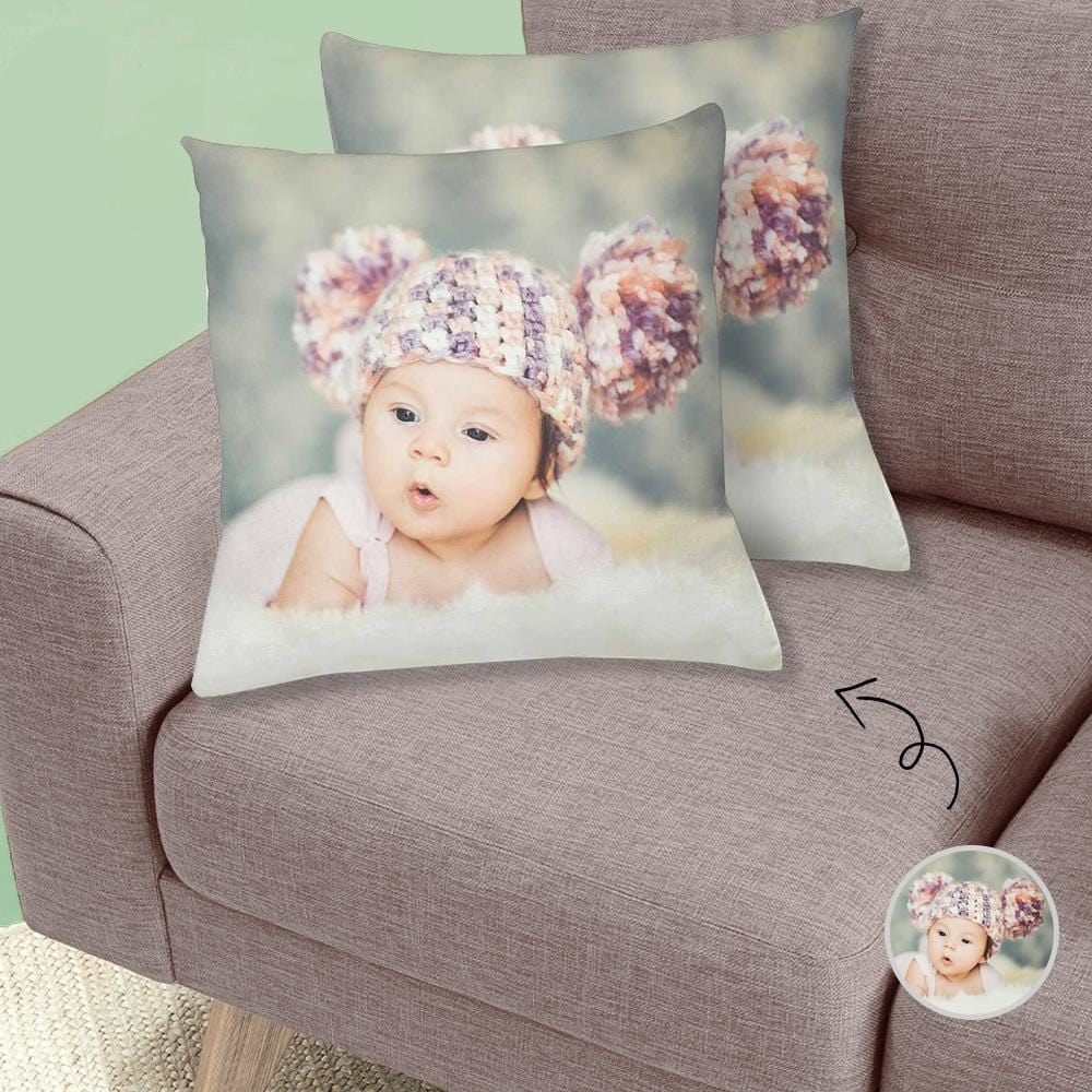 Personalized Photo Throw Pillow Cover Custom Pillow Case with Baby Picture