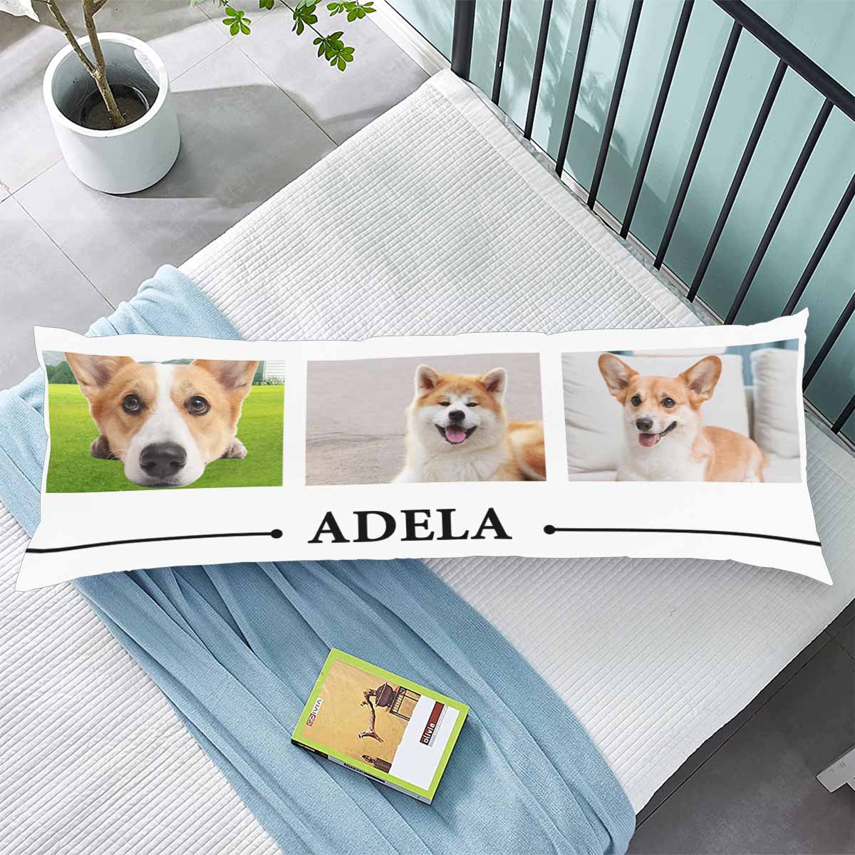Photo Collage Pillowcase Custom Photo&Name Fashion Body Pillow Case 20"x54"