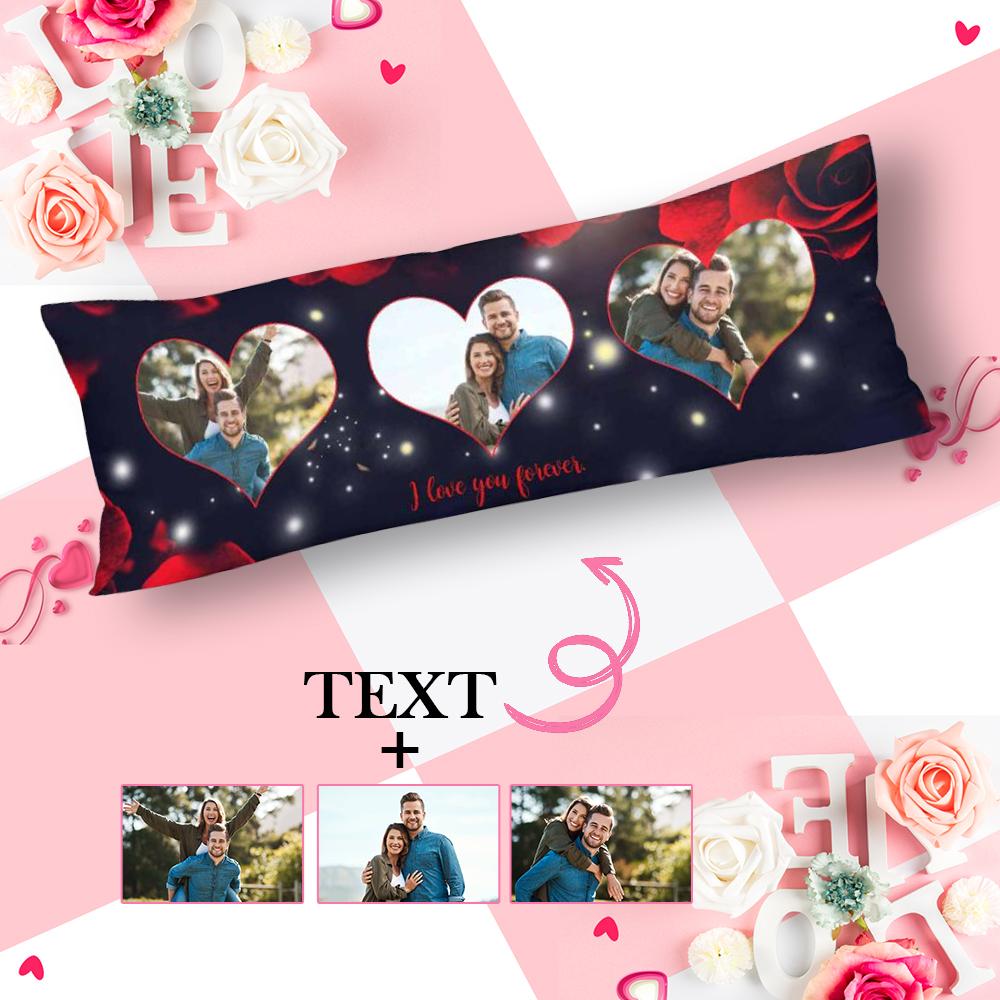 Pillow Cover with Custom Photo&Text Shiny Love And Love Body Pillow Case 20"x54"
