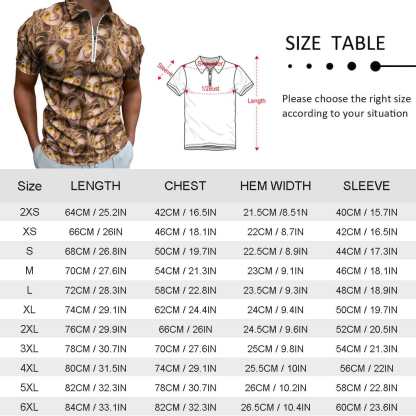Custom #Plus-Size Custom Face US Flag Men's Short Sleeve Polo Shirt Personalized Zipper All Over Print Golf Shirt - YesCustom