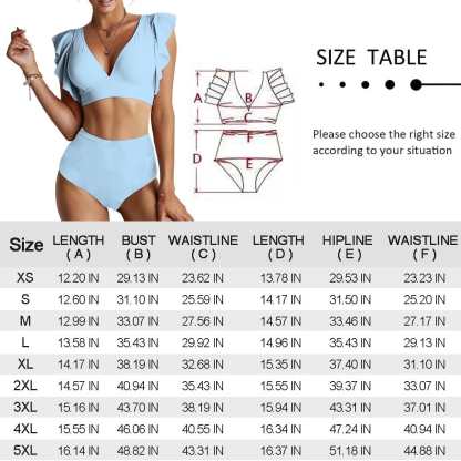 Custom #Plus Size Custom Seamless Face Women Ruffle High Waisted Flounce Bikini Set Two Pieces Swimsuit Beachwear - YesCustom