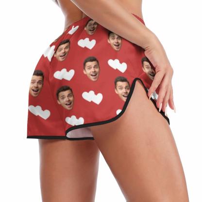 Custom #Plus Size Pajama Set-Custom Face Pajamas Love Red Sleepwear Personalized Women's Sexy Cami Pajama Set Honeymoon Gift for Her - YesCustom
