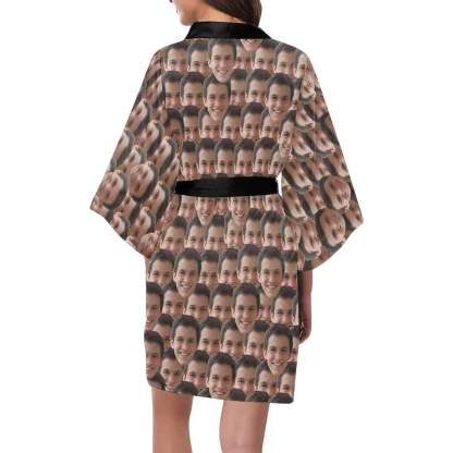 Custom Custom Boyfriend Seamless Face Pajamas Sleep Loungewear Personalized Women's Short Pajama Set - YesCustom