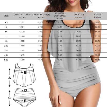 Custom #Ruffle Tankini #4th of July #Plus Size Up 5XL Custom Face American Flag Ruffle Tankini Swimsuit Personalized Women's Two Piece Bathing Suit Summer Set Beach Pool Outfits - YesCustom