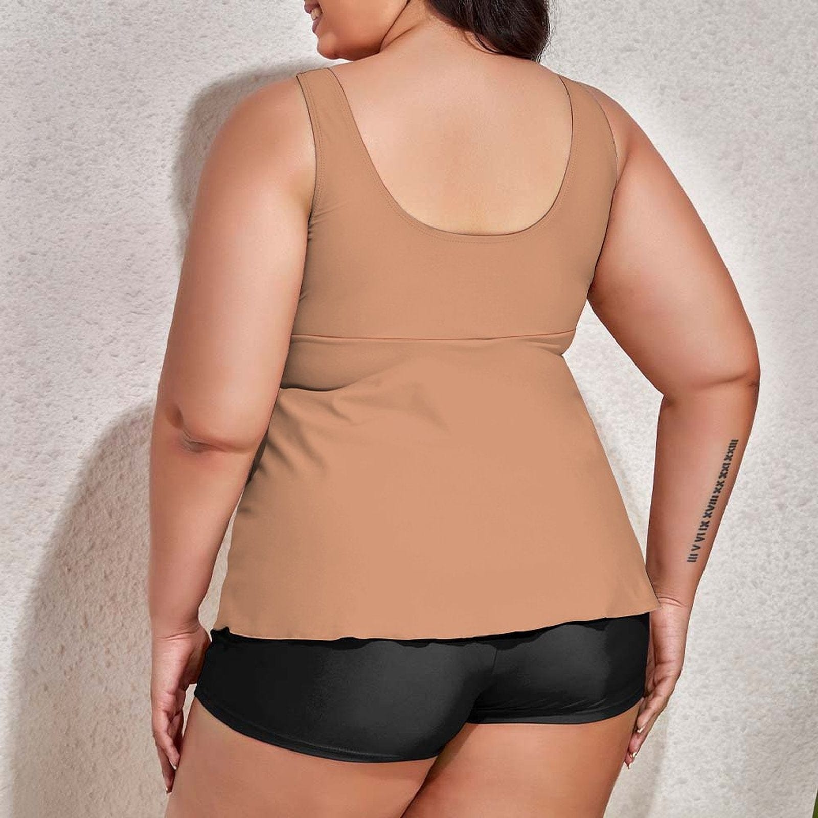 Custom #Plus-Size Swimdress And Shorts Custom Face My Husband Swimsuit Personalized Tankini Bathing Suit For Women 2 Piece Swmsuit - YesCustom