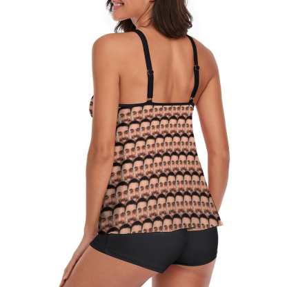 Custom #Plus-Size Swimdress And Shorts Custom Face Swimwear Sweet Lover Women Swimsuit Tankini Bathing Suit For Women 2 Piece Swmsuit - YesCustom
