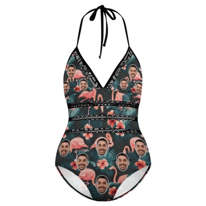 Custom #Plus Size Swimsuit-Custom Face Summer Sexy Swimsuits Personalized Women's New Strap One Piece Bathing Suit Vacation - YesCustom