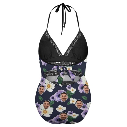 Custom #Plus Size Swimsuit-Custom Face Summer Sexy Swimsuits Personalized Women's New Strap One Piece Bathing Suit Vacation - YesCustom