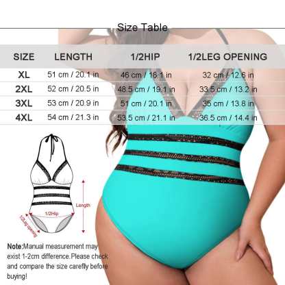 Custom #Plus Size Swimsuit-Custom Face Summer Sexy Swimsuits Personalized Women's New Strap One Piece Bathing Suit Vacation - YesCustom