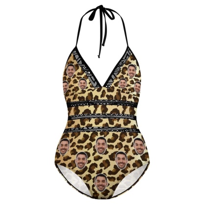 Custom #Plus Size Swimsuit-Custom Face Summer Sexy Swimsuits Personalized Women's New Strap One Piece Bathing Suit Vacation - YesCustom