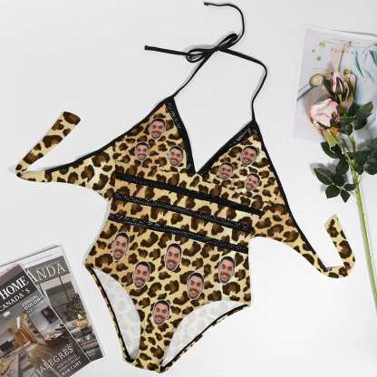 Custom #Plus Size Swimsuit-Custom Face Summer Sexy Swimsuits Personalized Women's New Strap One Piece Bathing Suit Vacation - YesCustom