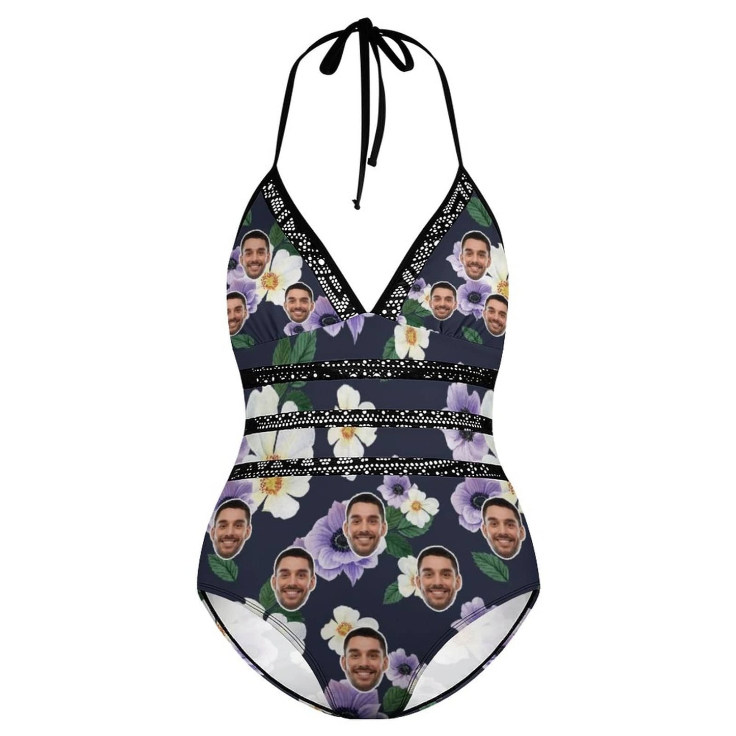 Custom #Plus Size Swimsuit-Custom Face Summer Sexy Swimsuits Personalized Women's New Strap One Piece Bathing Suit Vacation - YesCustom