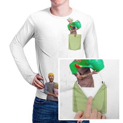 Custom #Pocket Sweatshirt Custom Face Gardener Loose Sweatshirt Personalized Face Loose Sweatshirt With Pocket - YesCustom