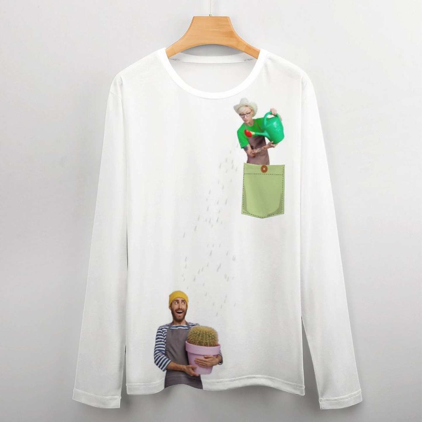 Custom #Pocket Sweatshirt Custom Face Gardener Loose Sweatshirt Personalized Face Loose Sweatshirt With Pocket - YesCustom