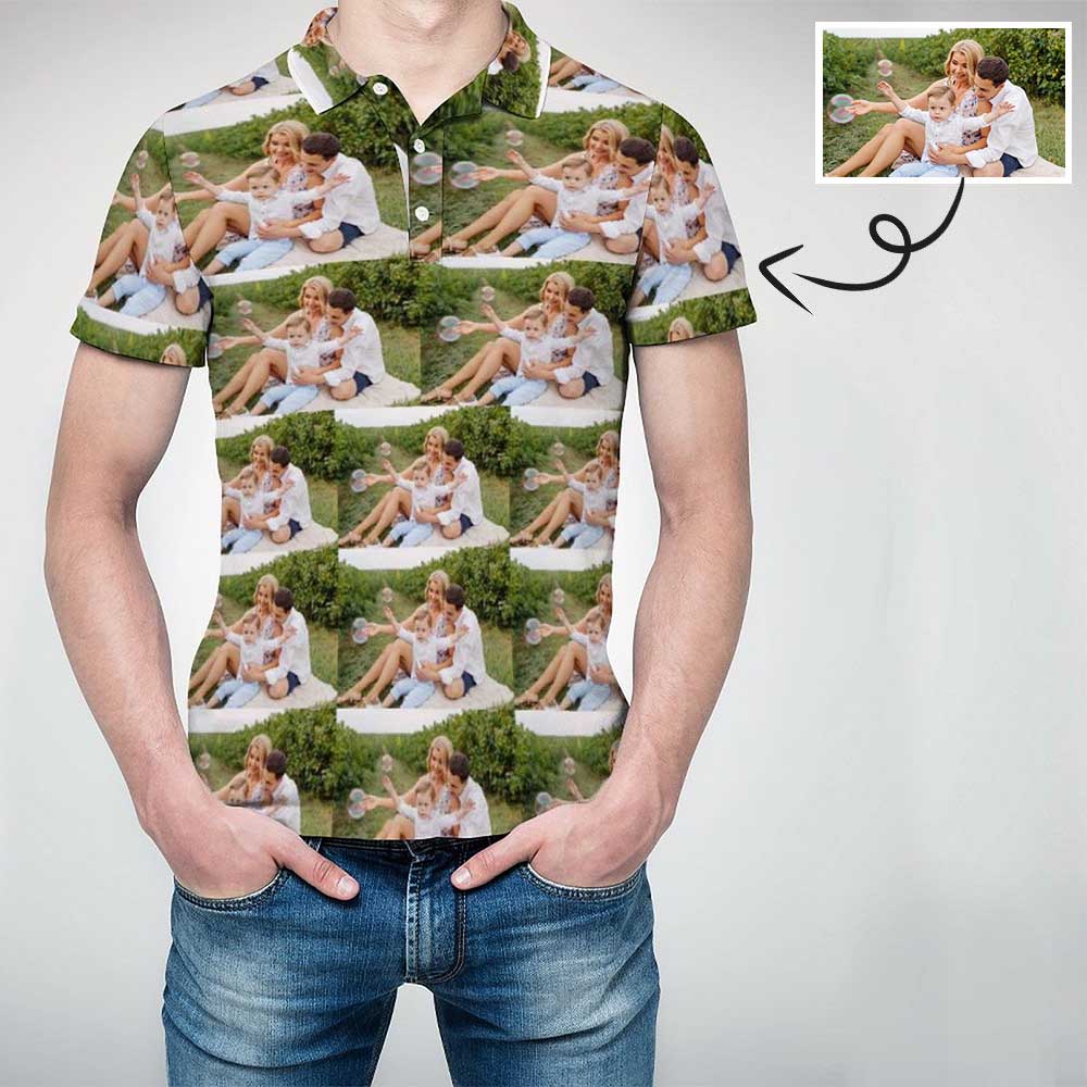 Custom Photo Family Polo Straight Shirt Personalized Men's Golf Shirt