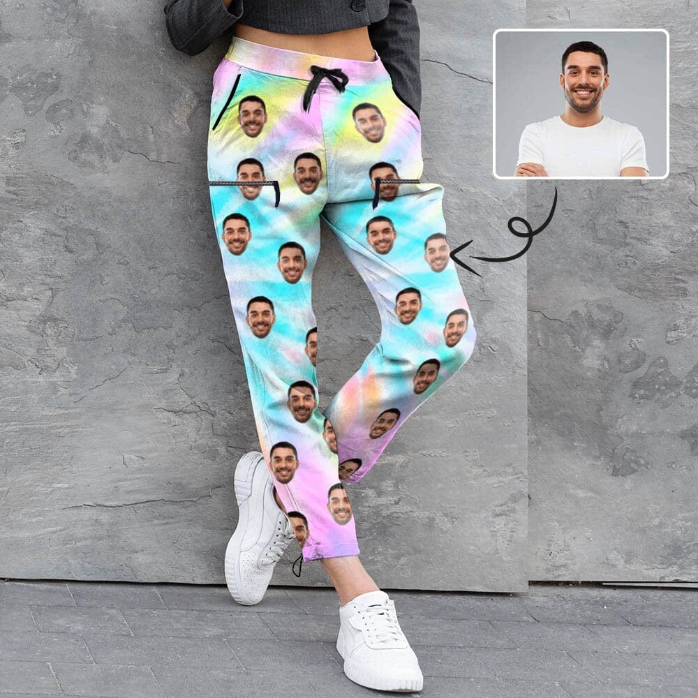 Custom Face Quick Dry Pants Gradient Women's Casual Drawstring Pants