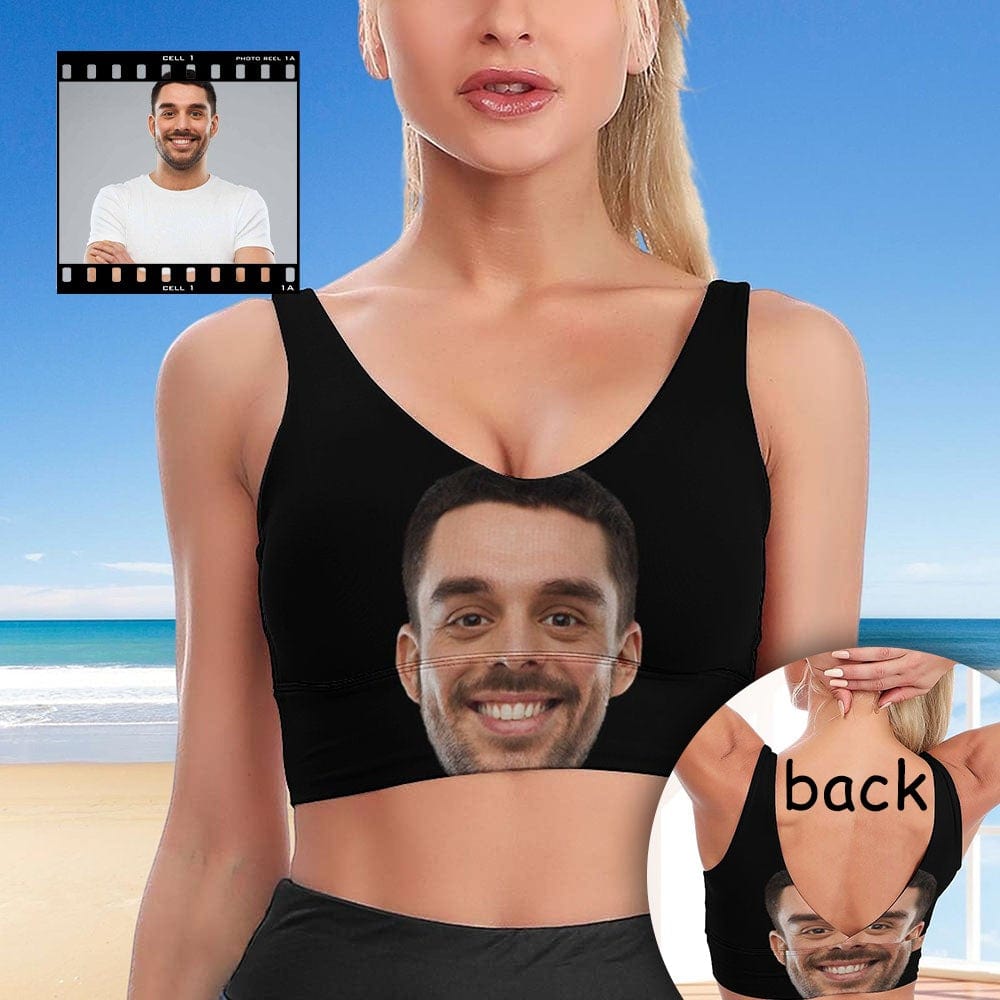 custom face sports bra