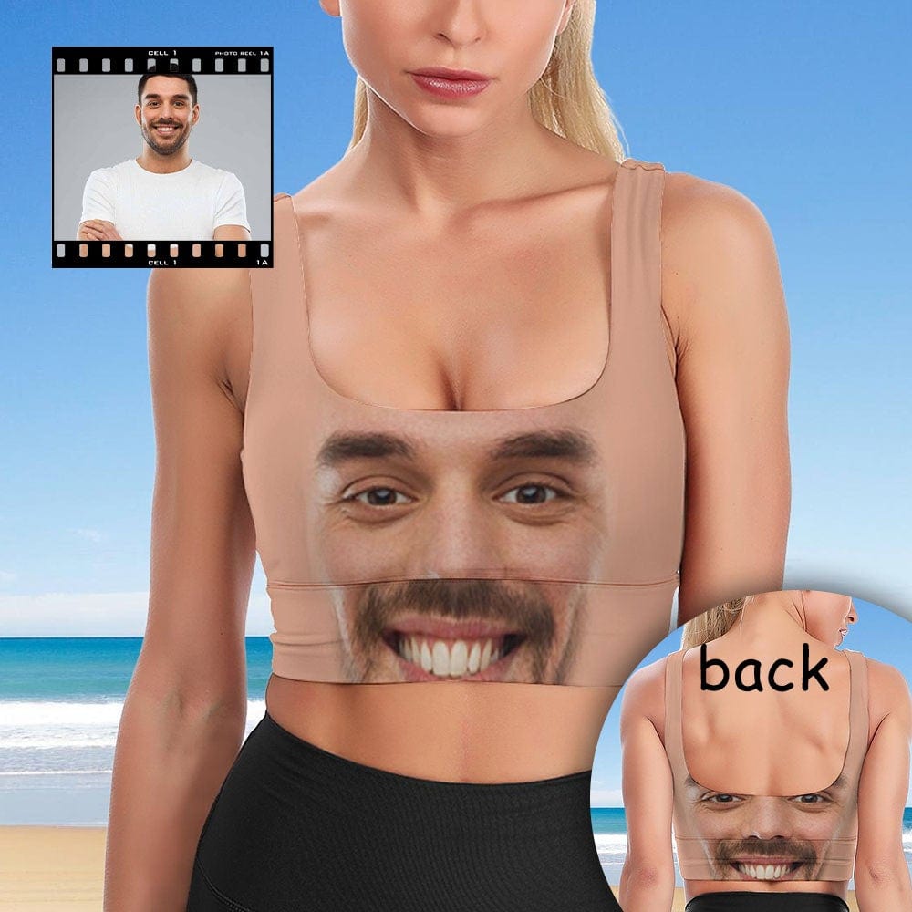 custom face sports bra