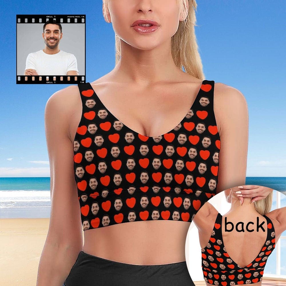 custom face sports bra