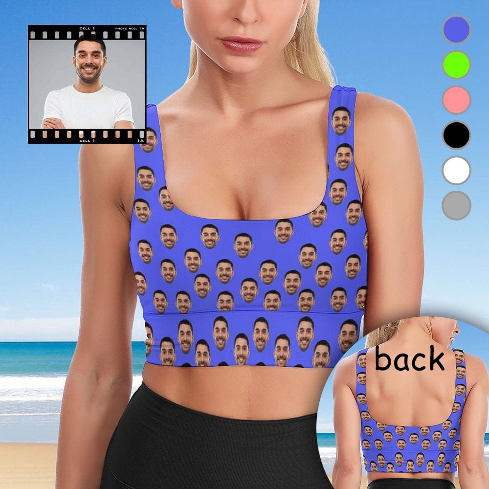 custom face sports bra