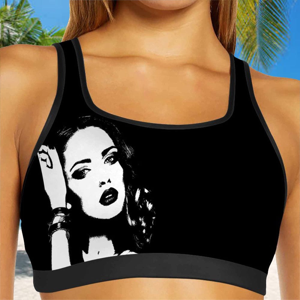 custom face sports bra