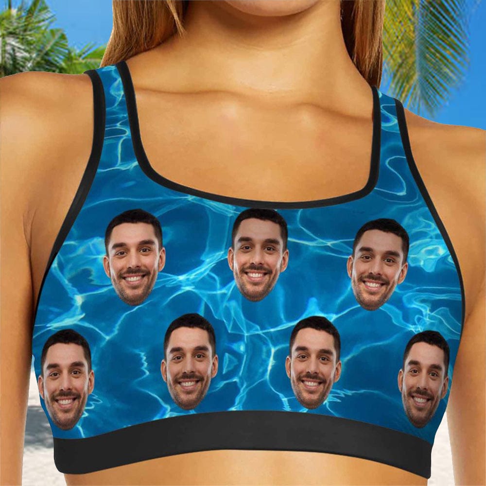 custom face sports bra