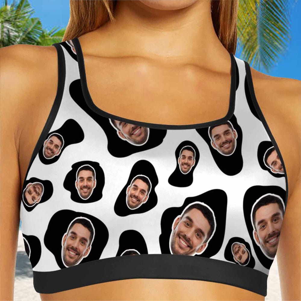 custom face sports bra