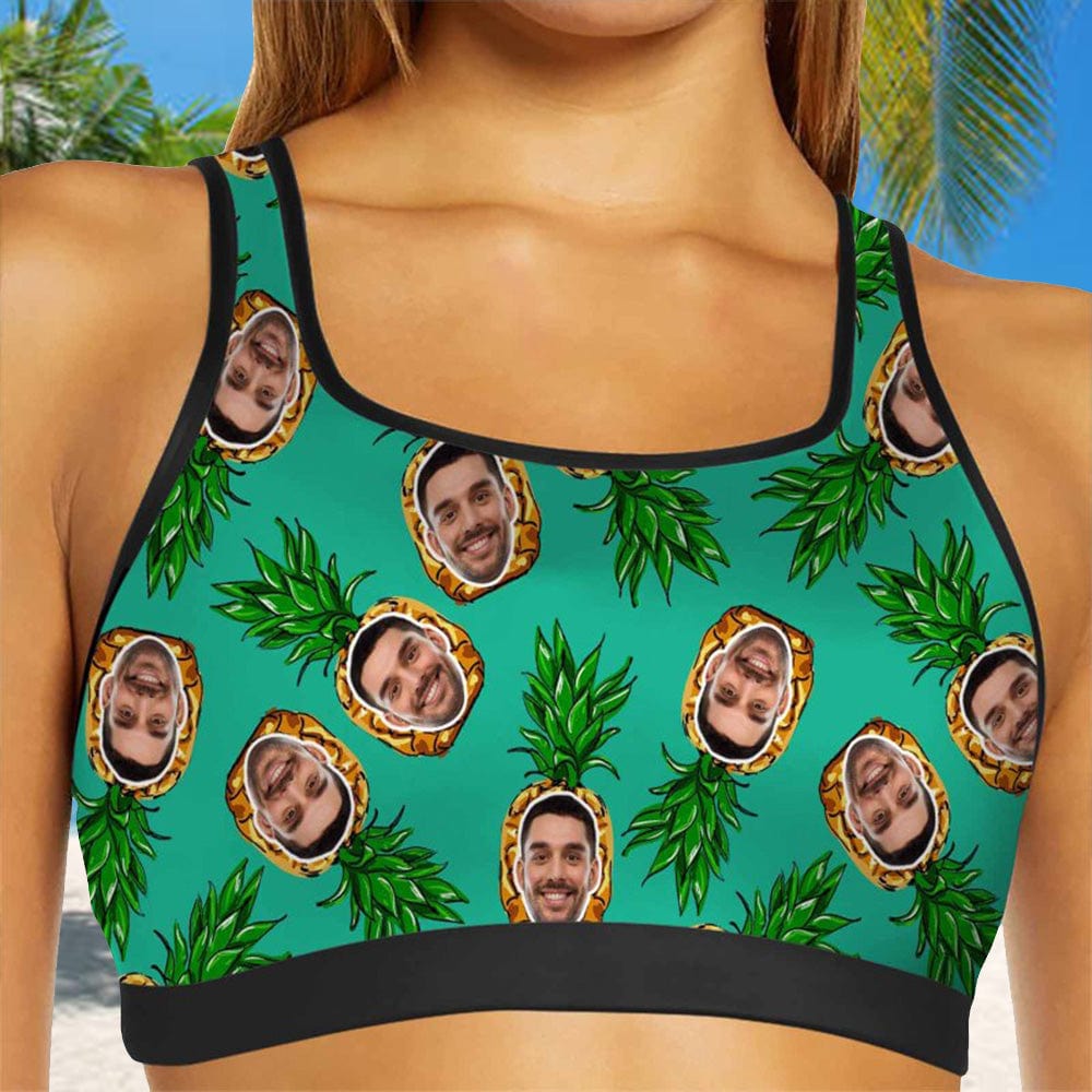 custom face sports bra