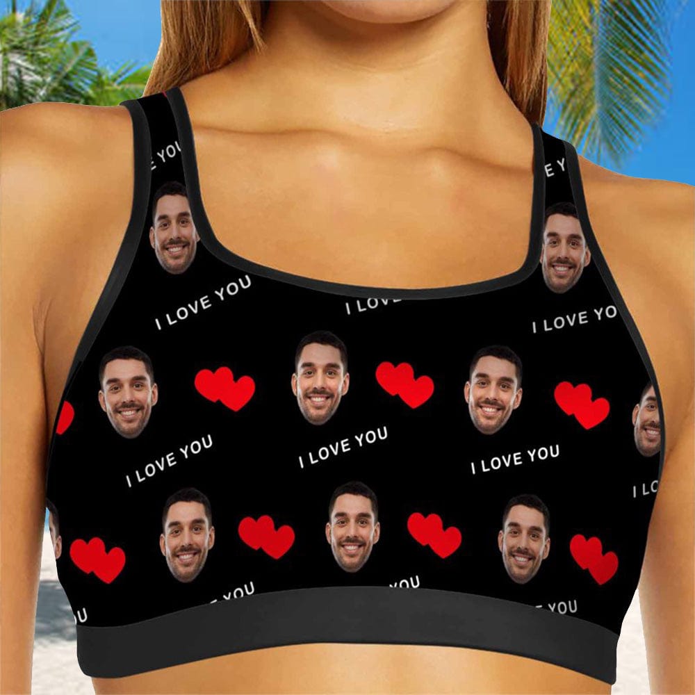 custom face sports bra