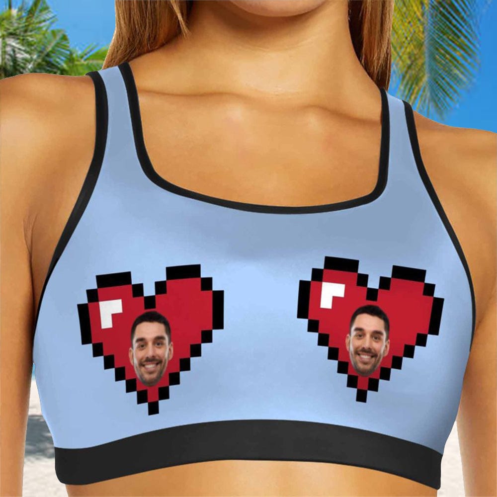 custom face sports bra