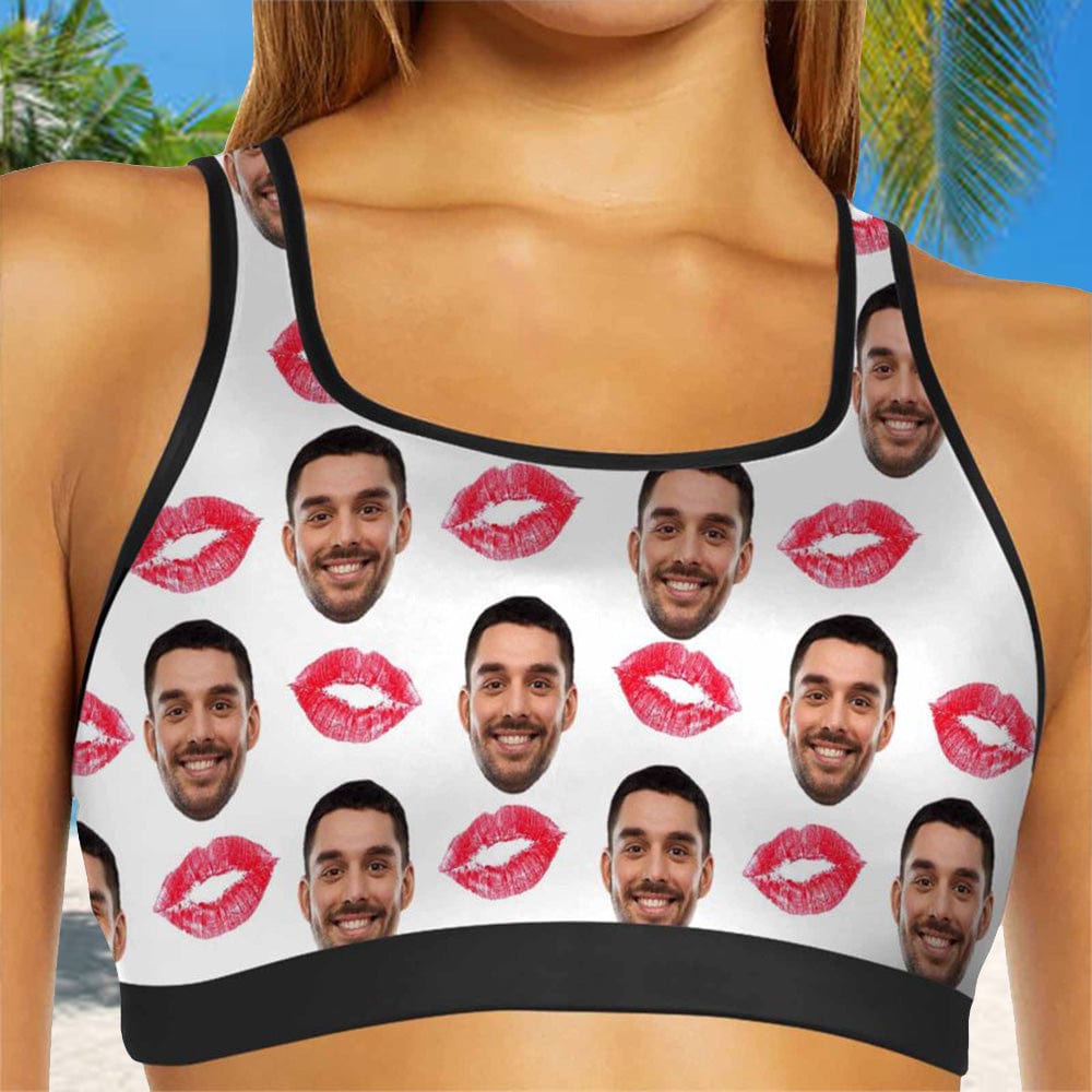 custom face sports bra