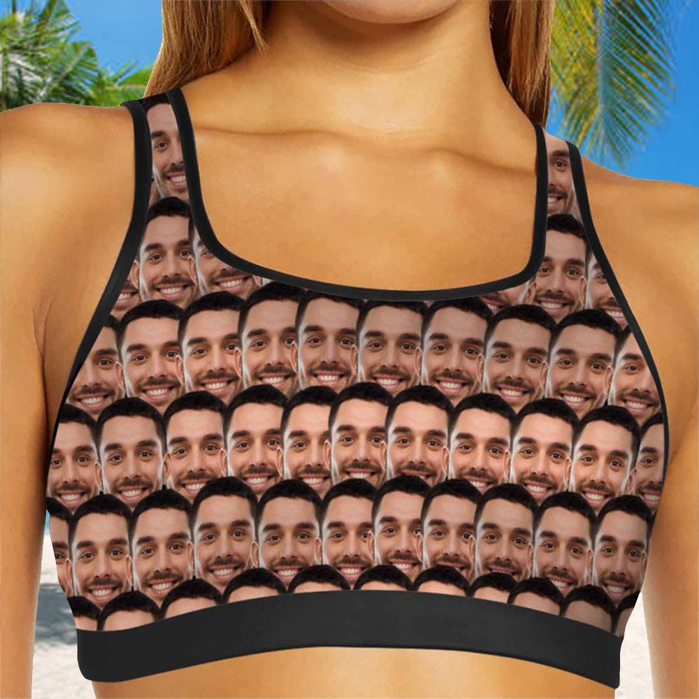 custom face sports bra