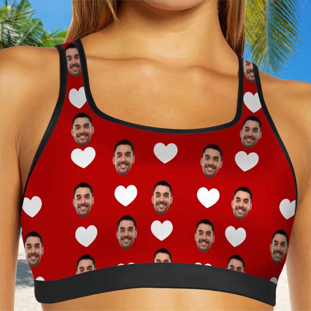 custom face sports bra