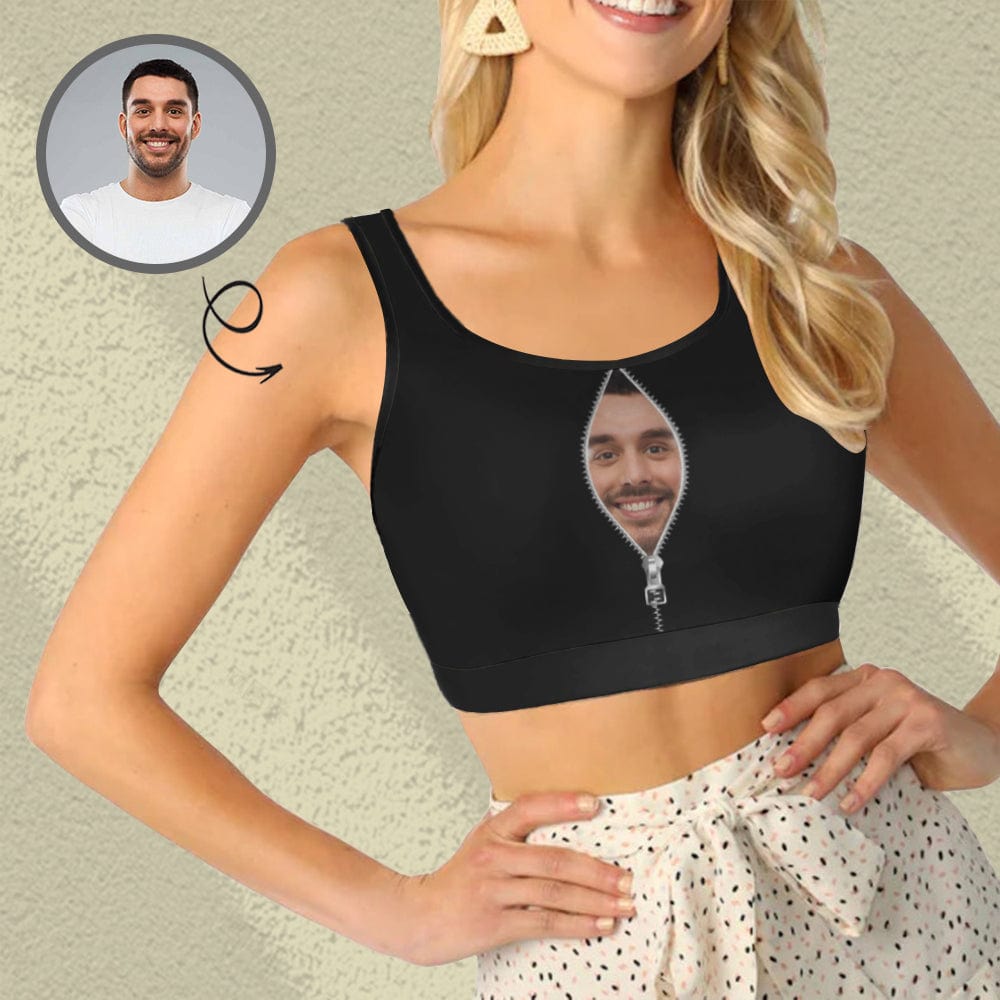 custom face sports bra