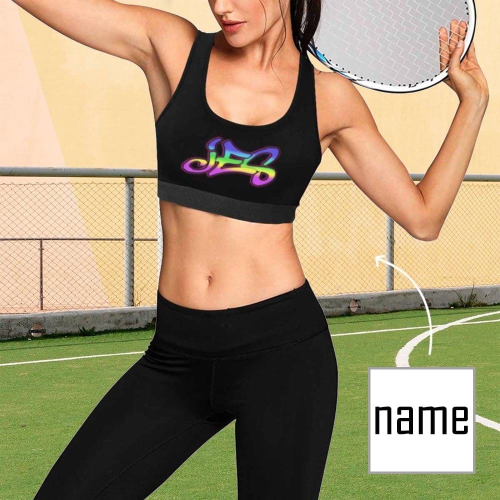 custom name sports bra