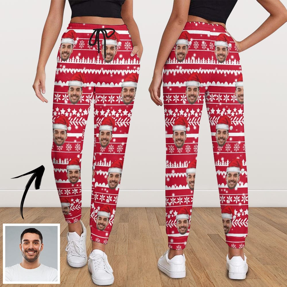 Personalized Christmas Sweatpants Custom Face Womens Casual Sweatpants
