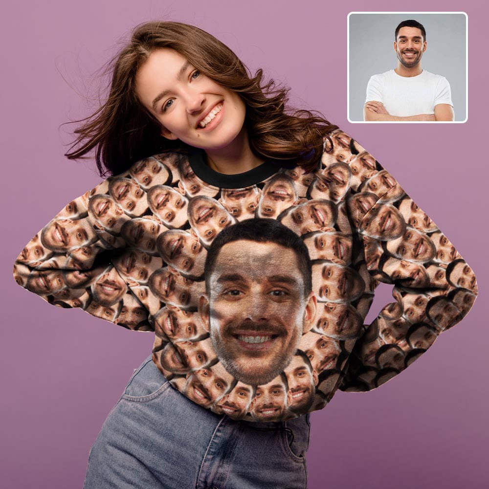 custom seamless face sweatshirt
