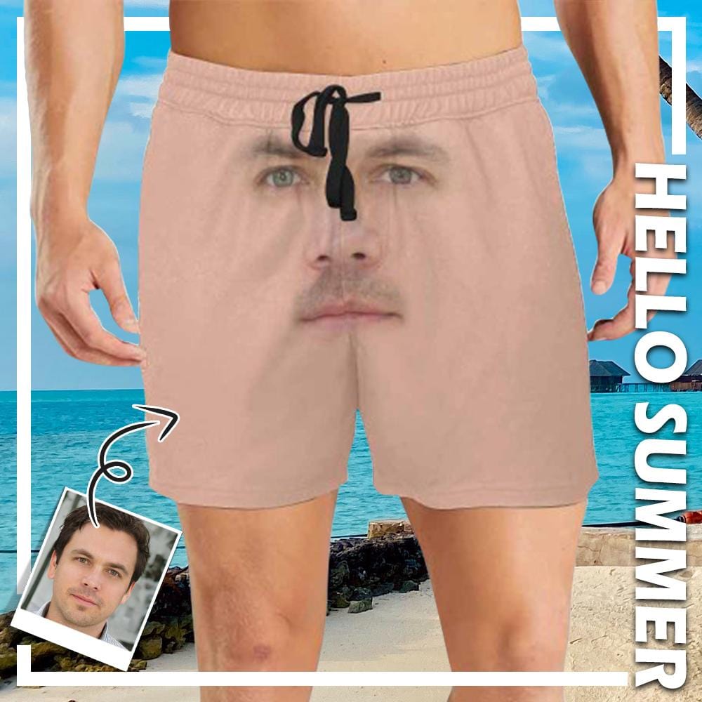 Custom Face Complexion Boyfriend Mens Swim Shorts Funny Swim Trunks
